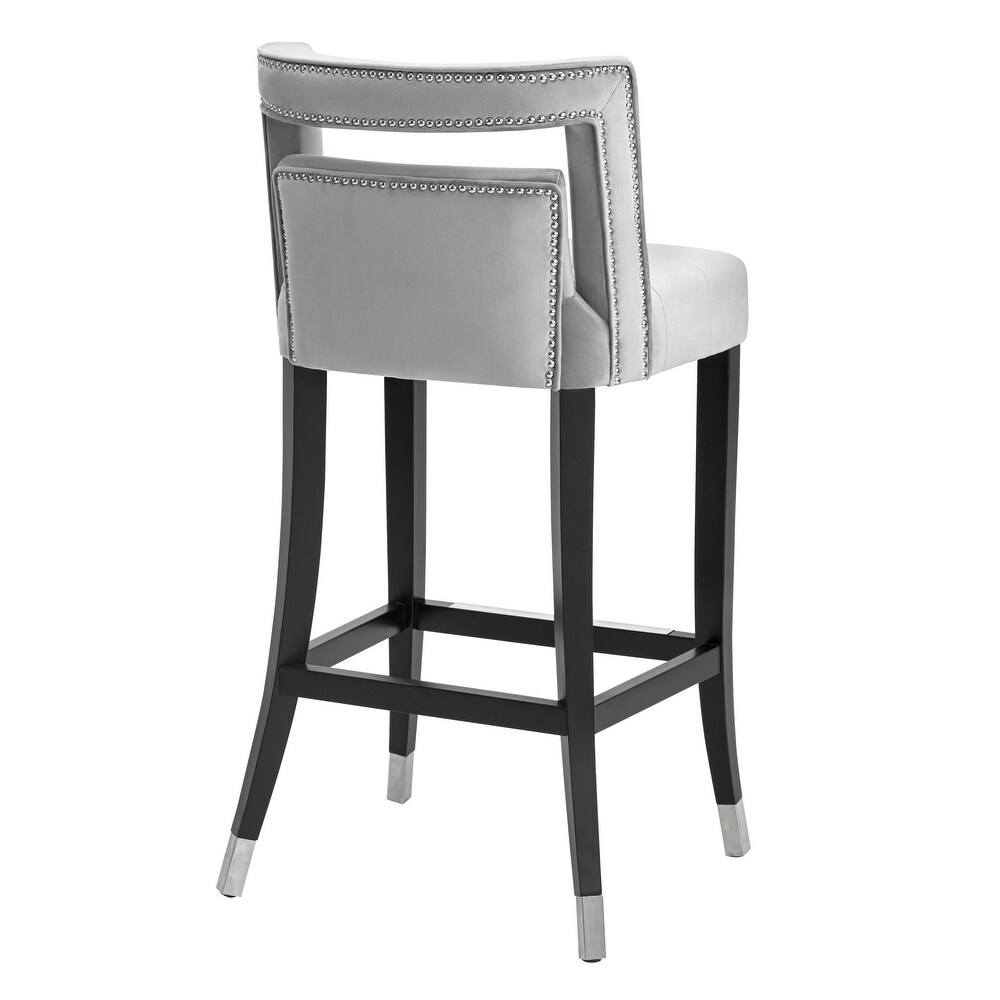 Hart Grey Velvet Counter Stool