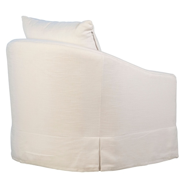Leo Upholstered Performance Linen Slip Cover Occasional Chair in Oatmeal