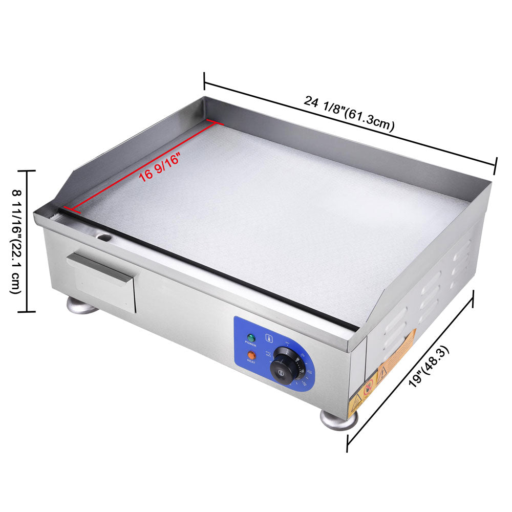 Yescom Electric Countertop Griddle Flat Grill 24in 2500W