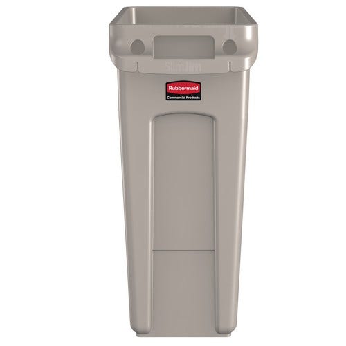 Slim Jim Container 16 Gallon， With Handles， Beige