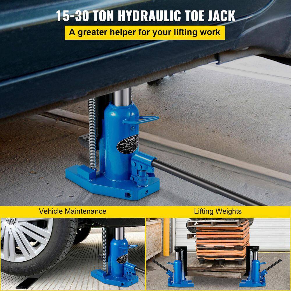 VEVOR Hydraulic Toe Jack 15-Ton On Toe Toe Jack Lift 30-Ton On Top Lift Capacity 6-15 in. Stork Air Hydraulic Toe Jack YYJZQJD15-30TPETEV0