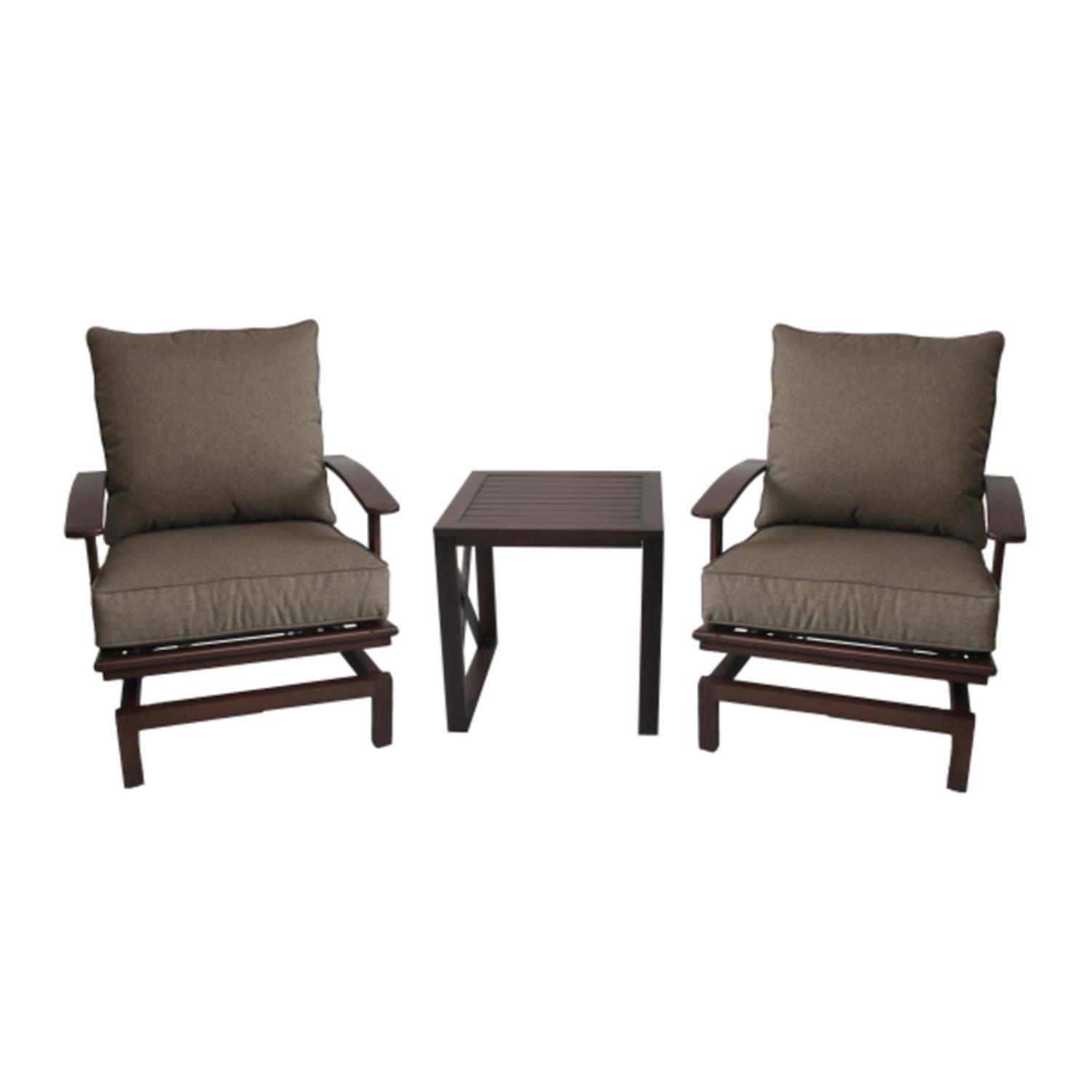 Living Accents Brown Pineridge Rocking Chair Chat Set 3-Piece