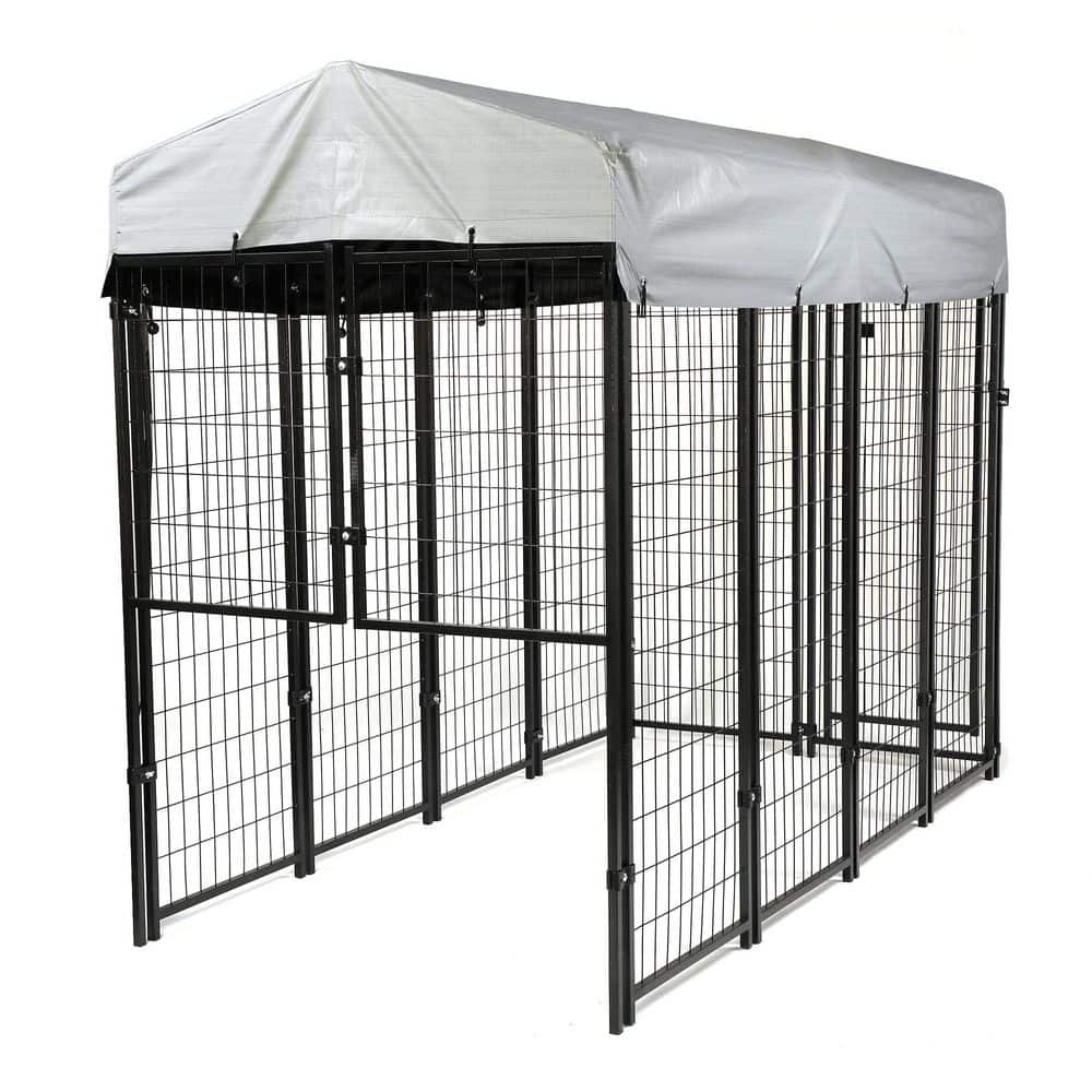 Tatayosi 6.9 ft. x 3.3 ft. x 5.6 ft. Dog Kennel Outdoor UV-Resistant Oxford Cloth Roof Coverage Area 0.000419 Acres J-H-W104151798