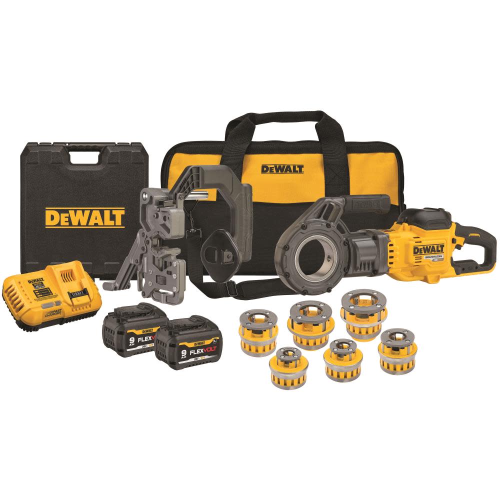 DEWALT FLEXVOLT 60V MAX* Cordless Pipe Threader Kit with Die Heads DCE700X2K from DEWALT