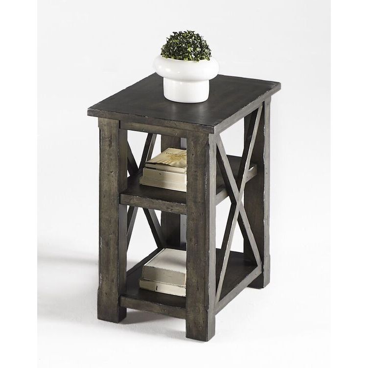 Grey Square Chairside Table