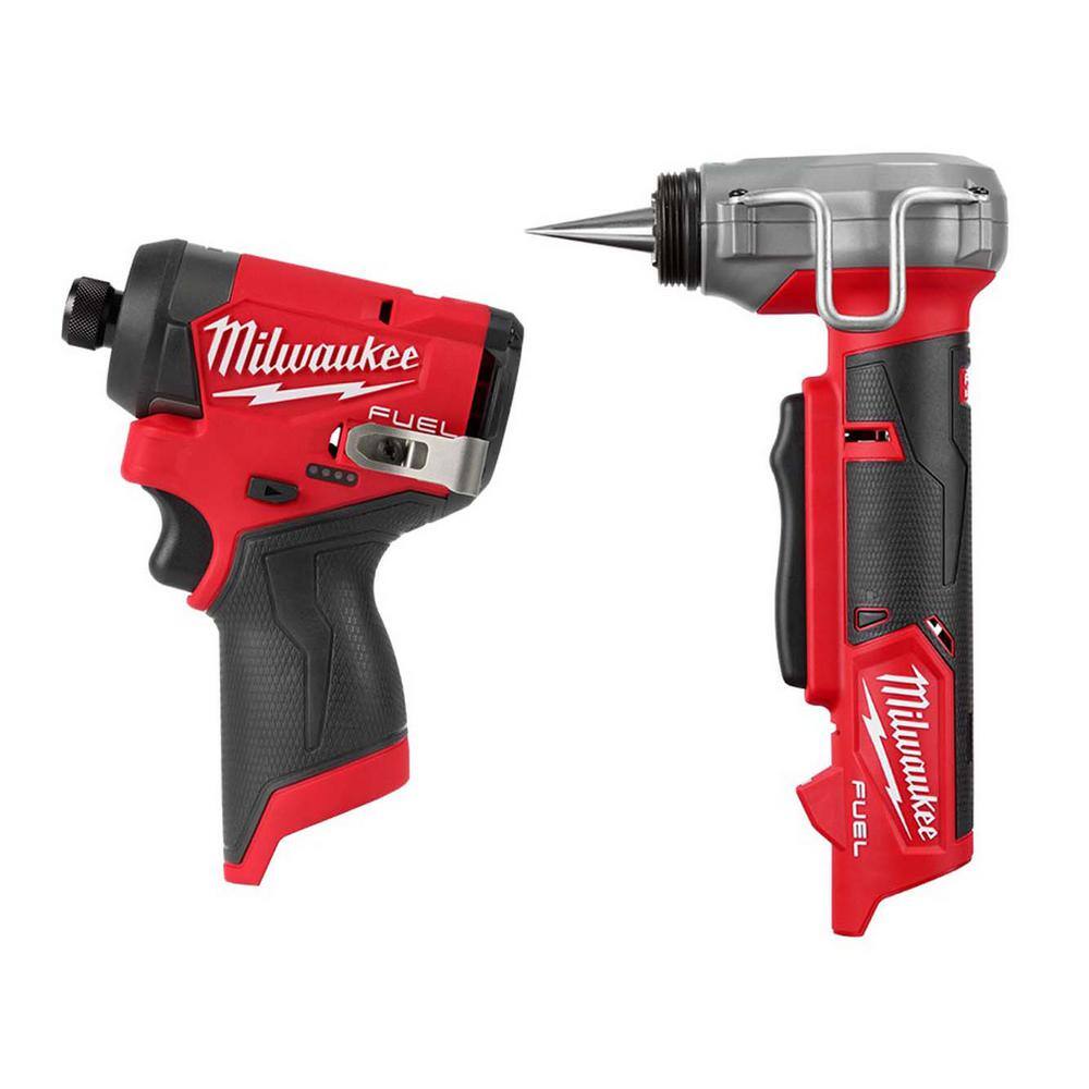 MW M12 FUEL 12V Lithium-Ion Brushless Cordless 14 in Impact Driver  ProPEX Expander Tool w12 in - 1 in Expander Heads 3453-20-2532-20