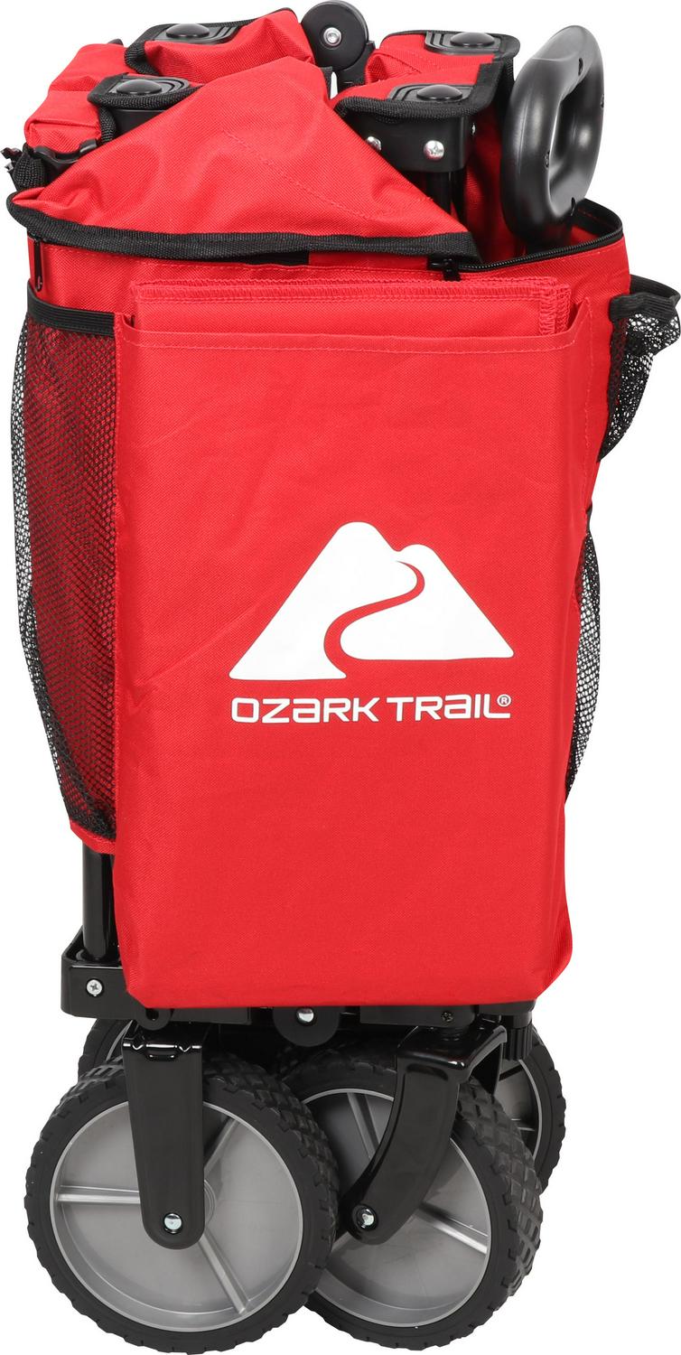 Ozark Trail Camping Utility Wagon with Tailgate and Extension Handle Red  Crowdfused