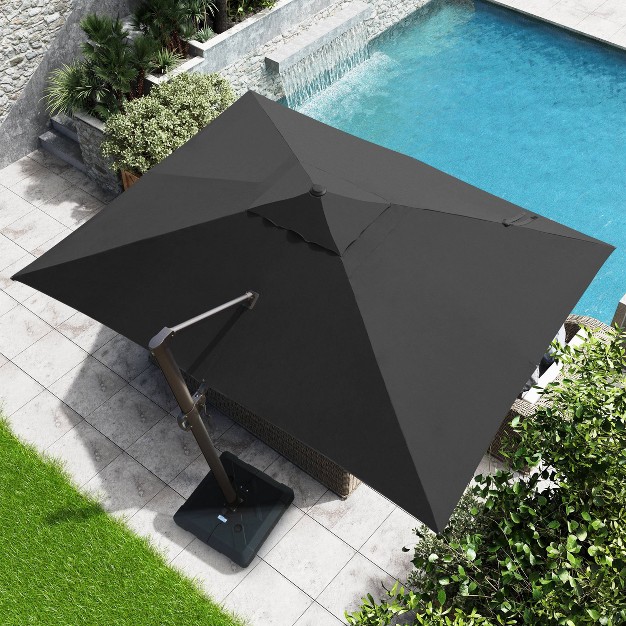 Crestlive Products 11 5 x27 x11 5 x27 Luxury Aluminum Frame Double Top Round Offset Cantilever Umbrella Black