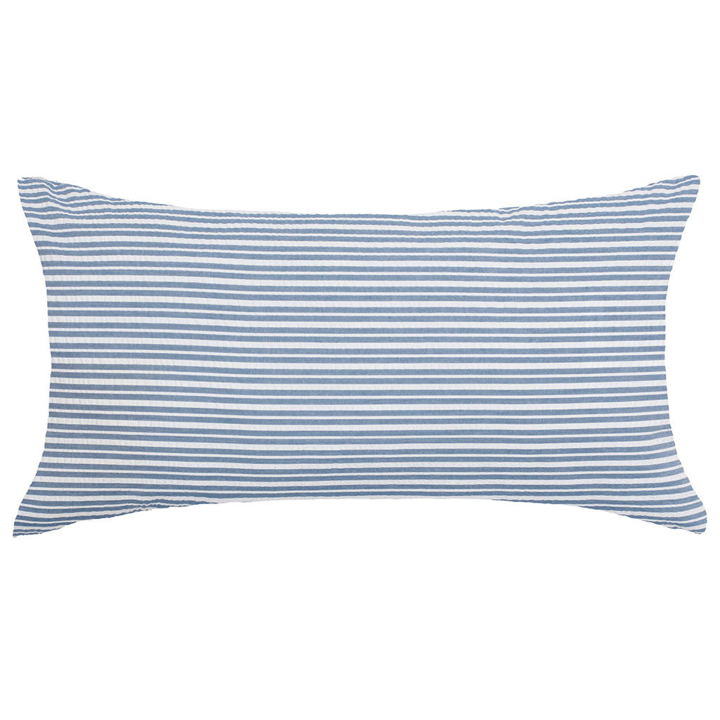 Dusk Blue Seersucker Throw Pillow