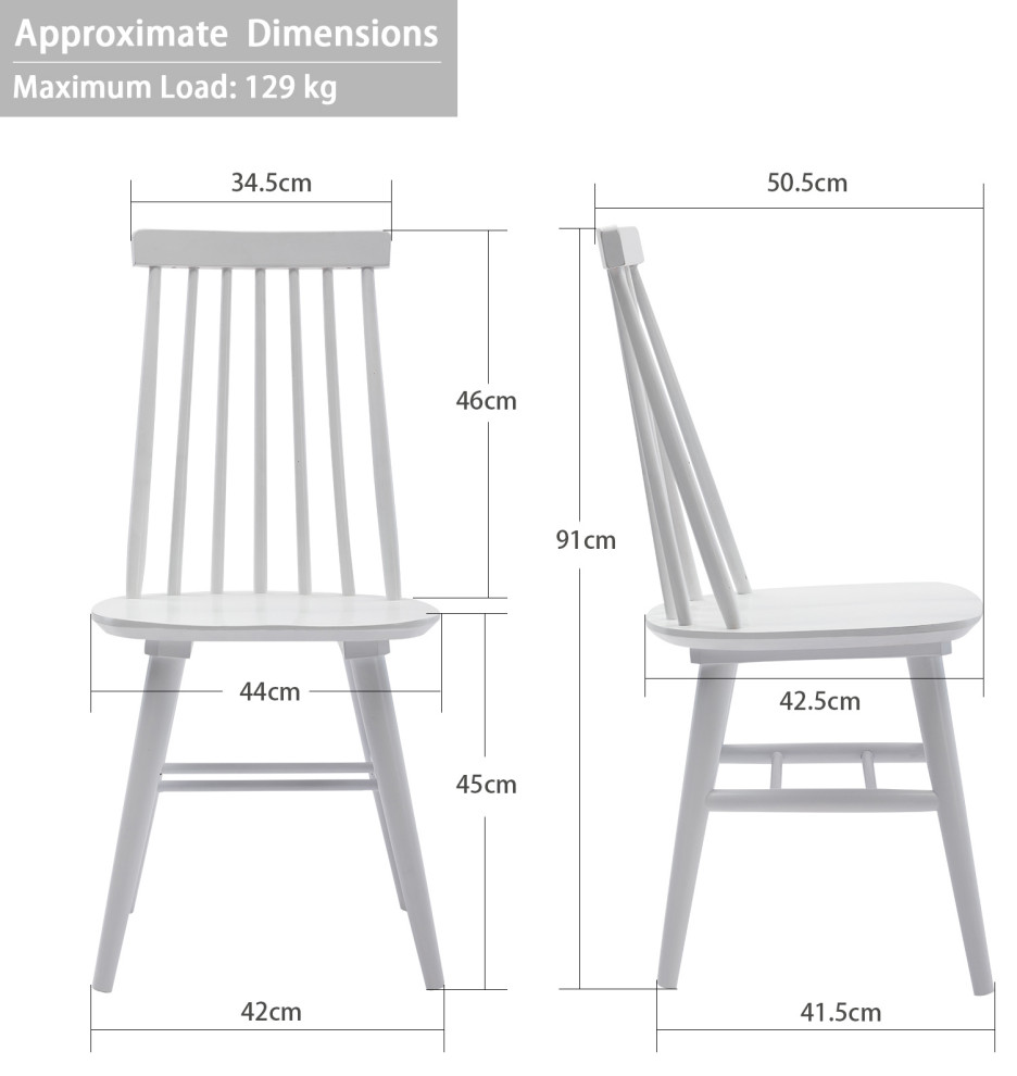 Set of 2 Farmhouse Spindle Wood Windsor Dining Chairs   Midcentury   Dining Chairs   by Duhome inc  Houzz