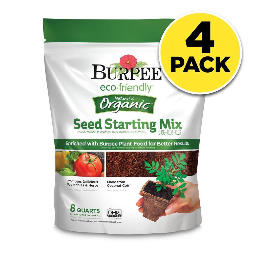 Burpee Natural  Organic 8 qt. Seed Starting Mix (4-Pack) DCBP8SS4