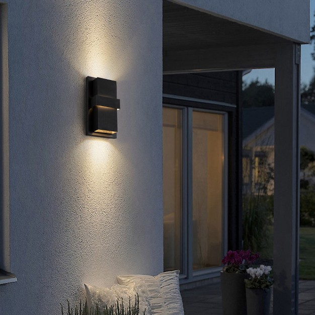 C Cattleya 3 light Matte Black Aluminum Led Outdoor Wall Lantern Sconce