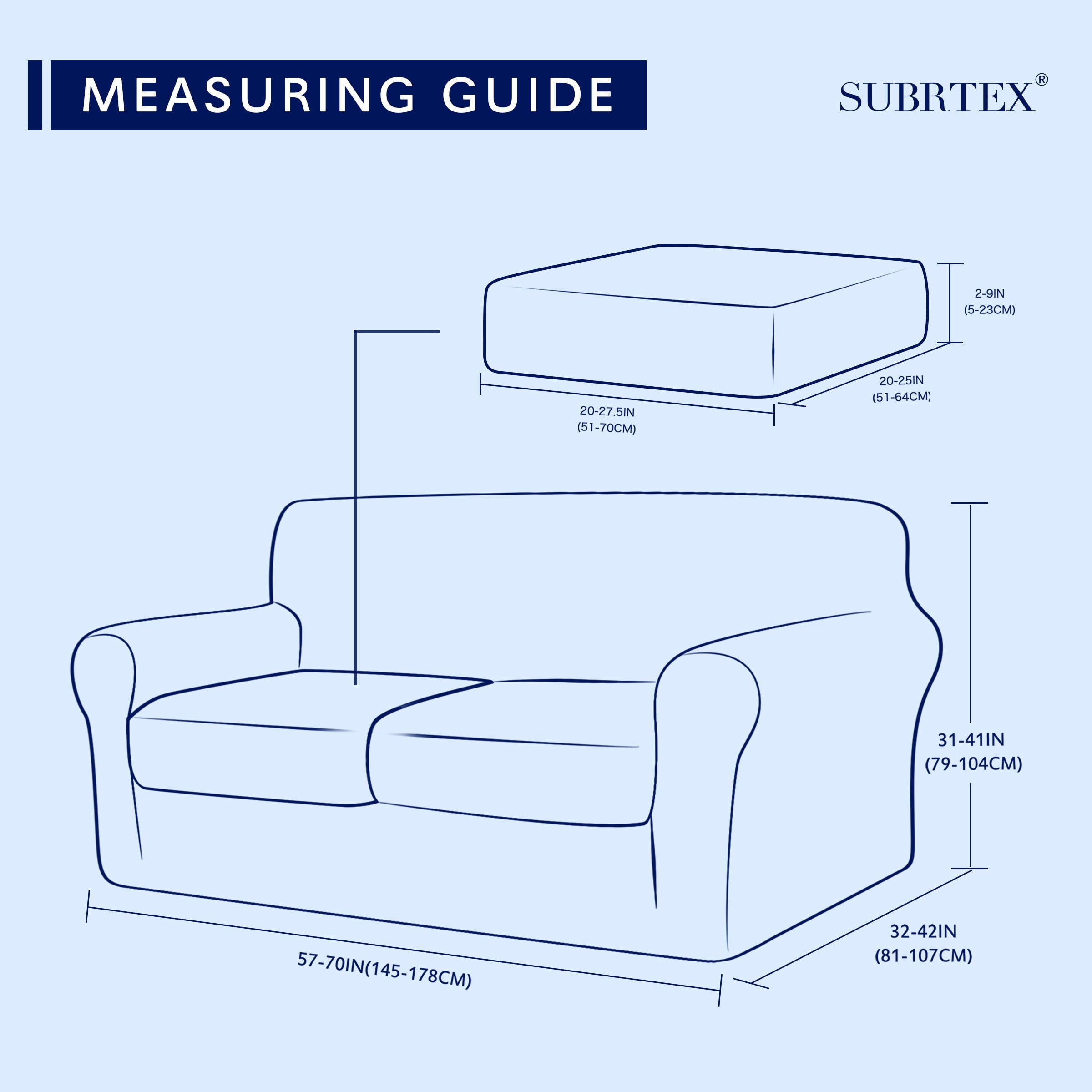 Subrtex Sofa Cover Stretch Jacquard Damask Sofa Cover with 2 Separate Seat Cushion Cover(Loveseat, Grayish Green)