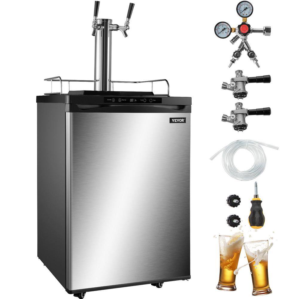 VEVOR kegerators Beer Dispenser Full Size Beer kegerator Refrigerator Double Taps Direct Draw Beer Dispenser Stainless Steel PJLZFPJHSSTMCRKI6V1