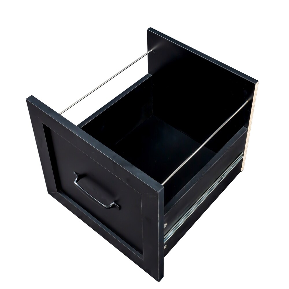 L Shape Home Office Computer Desk with Hutch Study Table with Drawers  Black