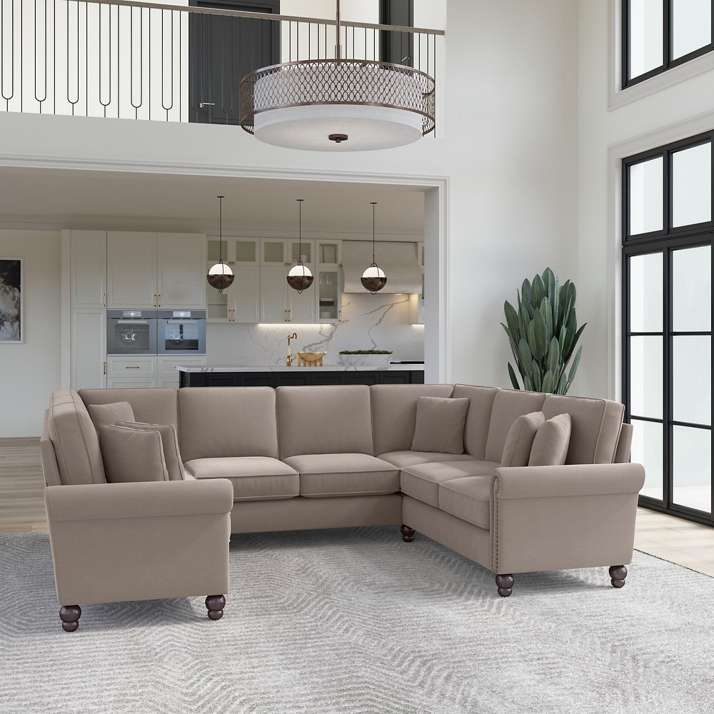 Coventry 113W U Shaped Sectional Couch by Bush Furniture