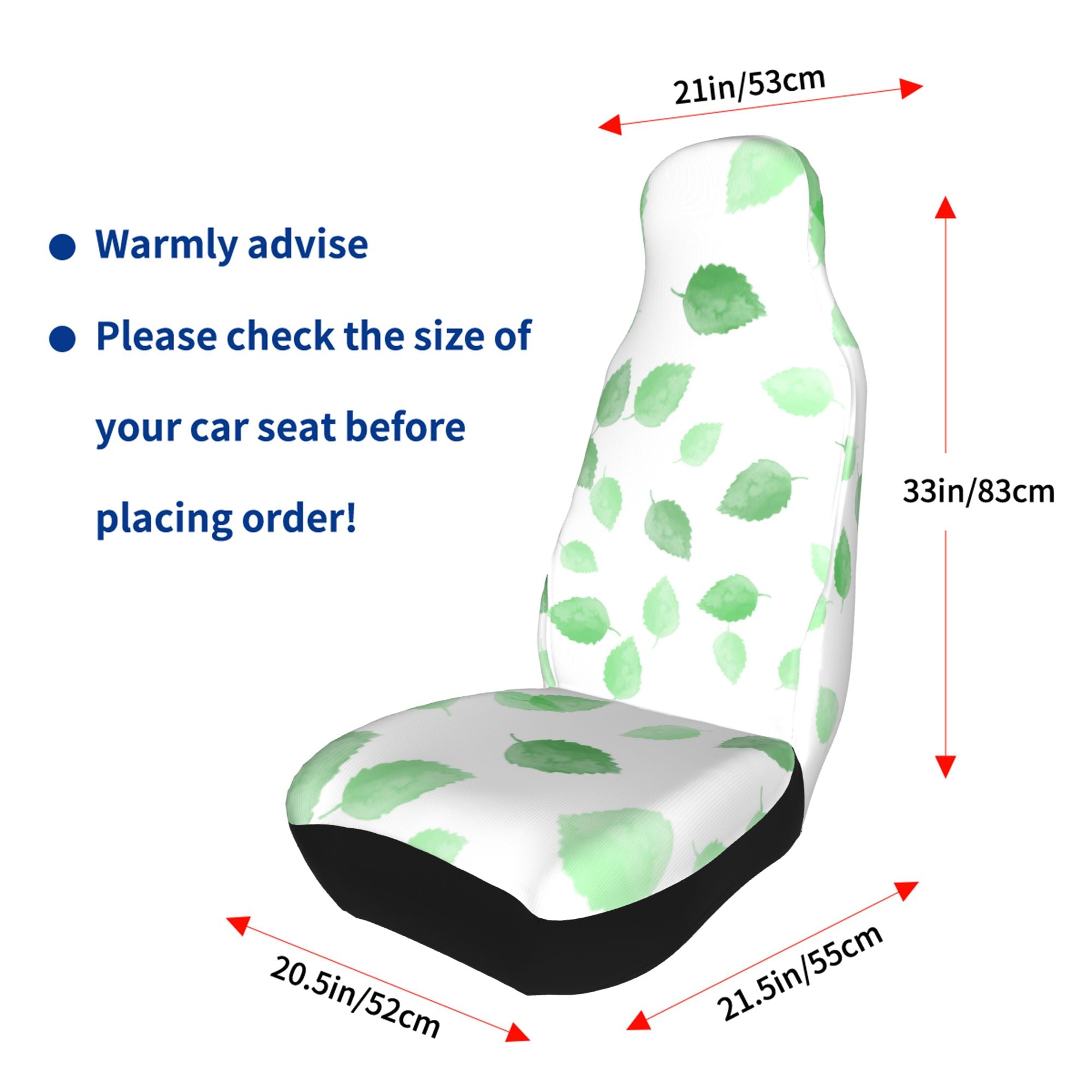 ZICANCN Car Seat Cover Leaves Print Car Front Seat Covers Protectors ， Automotive Seat Covers for Cars Trucks Suv