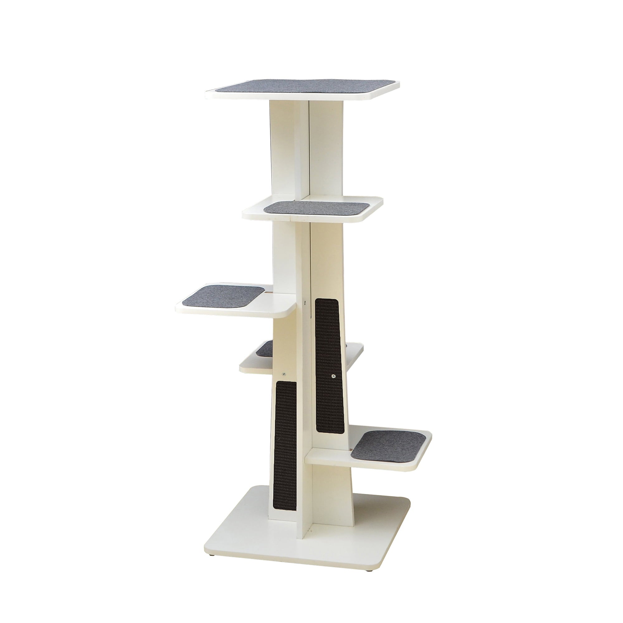 PetPals 6-Level Modern White and Grey Cat Tower， 18