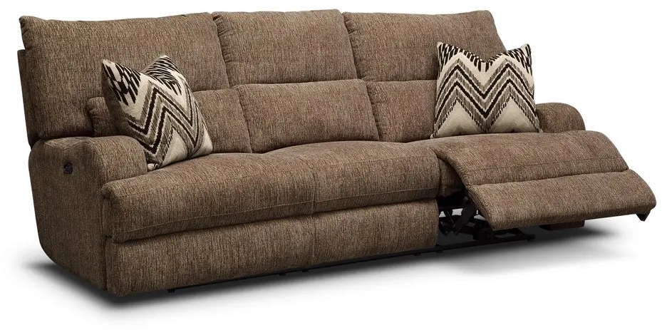 Brindle Brown Power Reclining Sofa