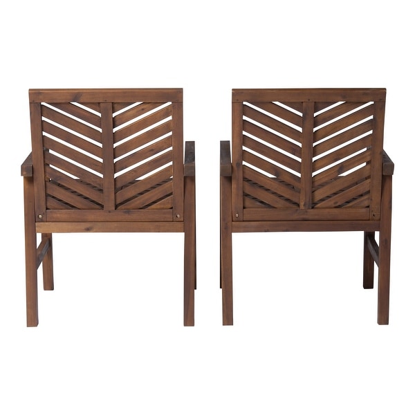 Middlebrook Acacia Wood Chevron Patio Chair (Set of 2)