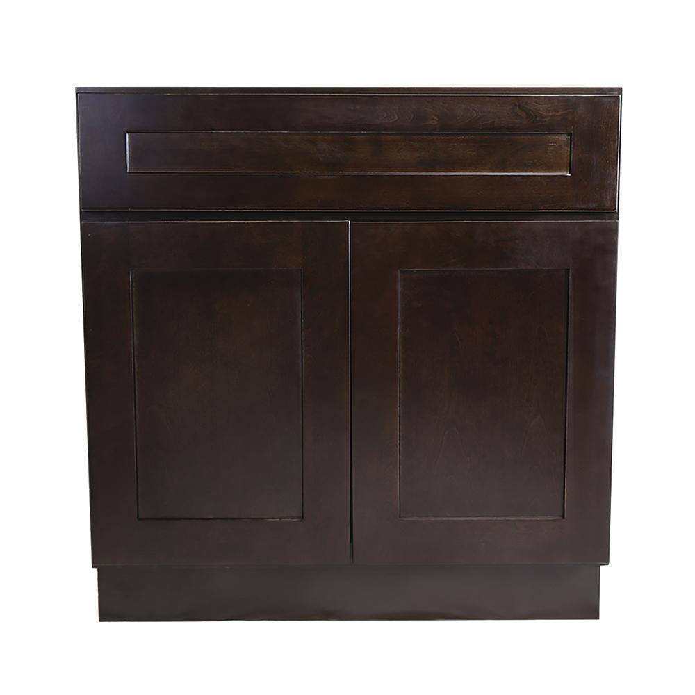 Design House Brookings Plywood Assembled Shaker 36x34.5x24 in. 2-Door Sink Base Kitchen Cabinet in Espresso 620286