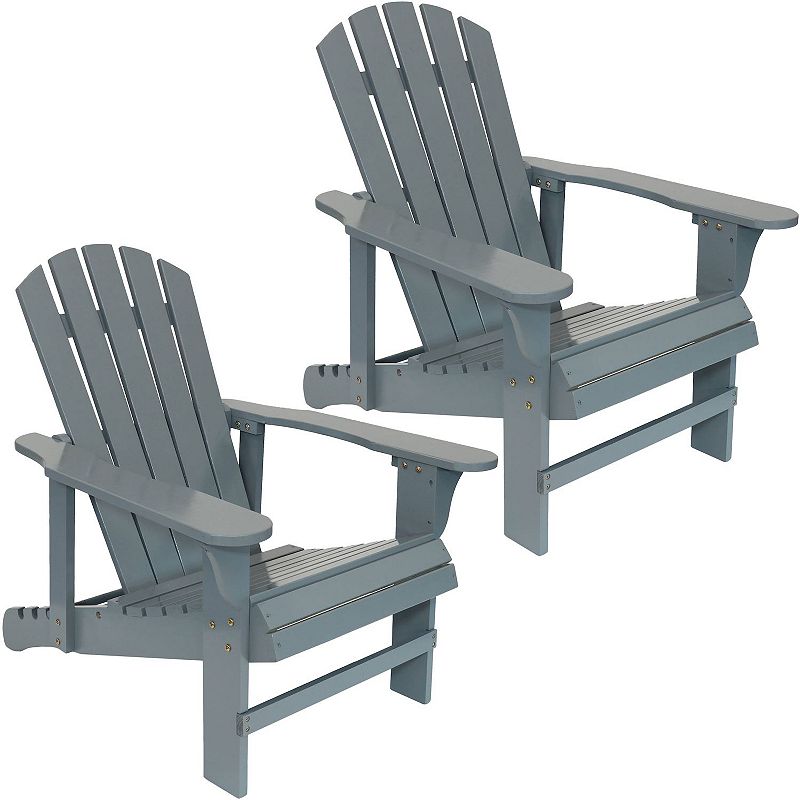 Sunnydaze Set Of 2 Adirondack Chair With Adjustable Backrest