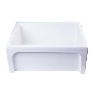 ALFI BRAND Arched Farmhouse Apron Fireclay 24 in. Single Basin Kitchen Sink in White AB2418ARCH-W