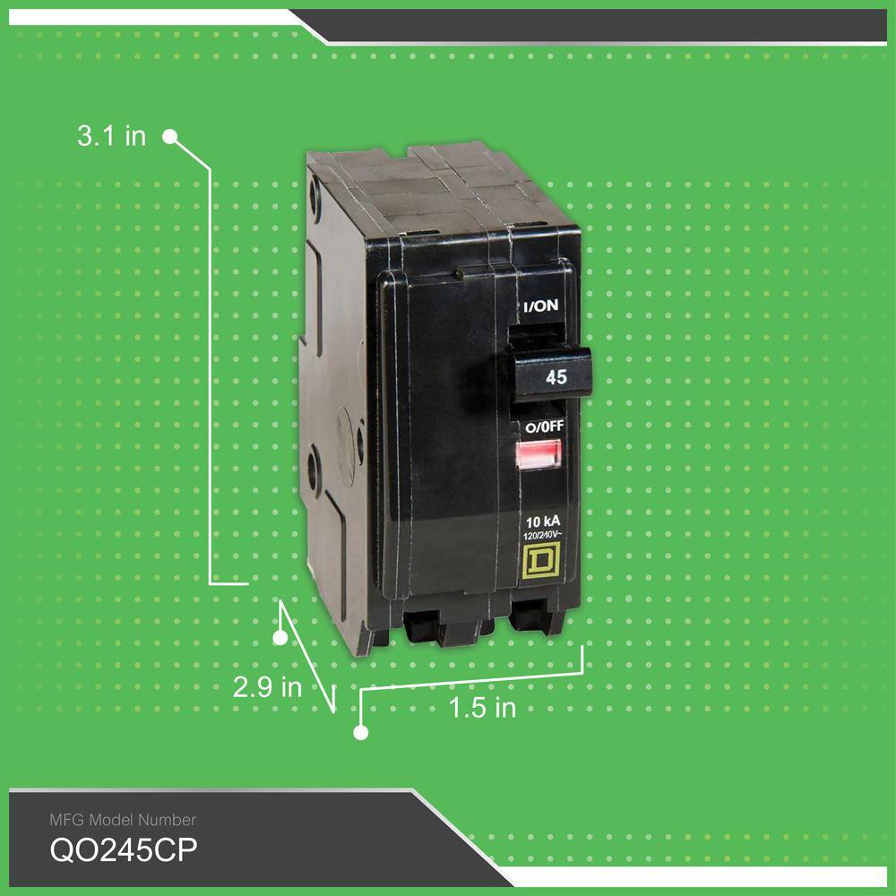 Square D QO 45 Amp 2-Pole Circuit Breaker QO245CP