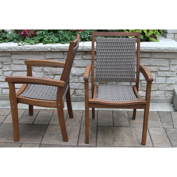 Eilaf 7 pc. Eucalyptus and Wicker Dining Set