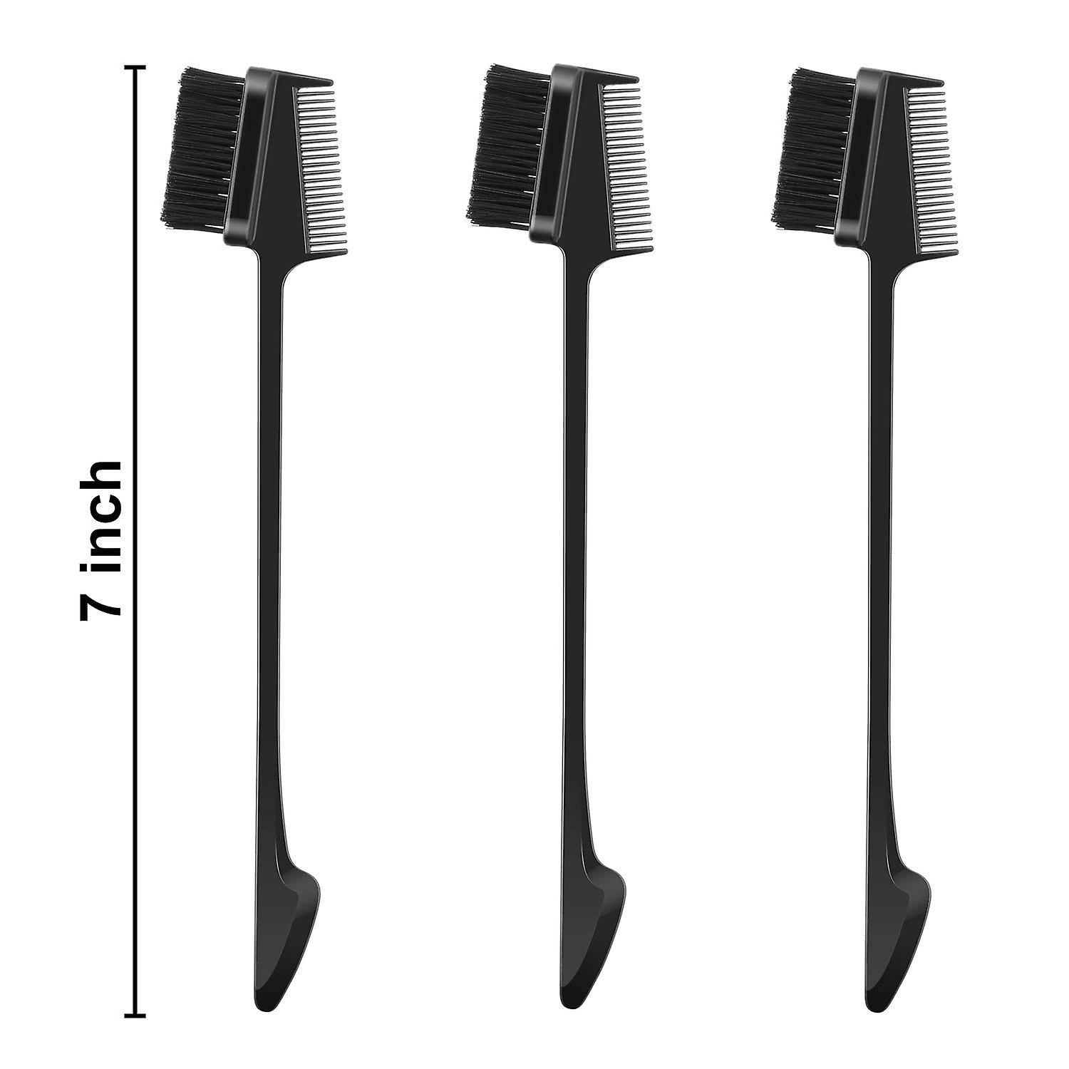 6 Pieces Hair Edge Brush Eyelash Comb Edge Control Brush Comb Double Same Sided Hair Comb (black)