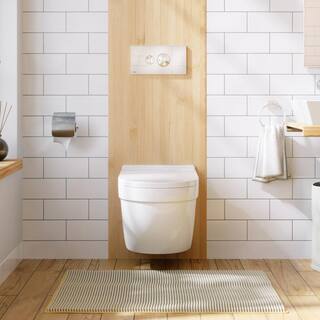 Geberit 2-Piece 0.81.6 GPF Dual Flush Architectura Elongated Toilet with 2x4 Concealed Tank and Plate in White Seat Included 5170UC01KIT2X4