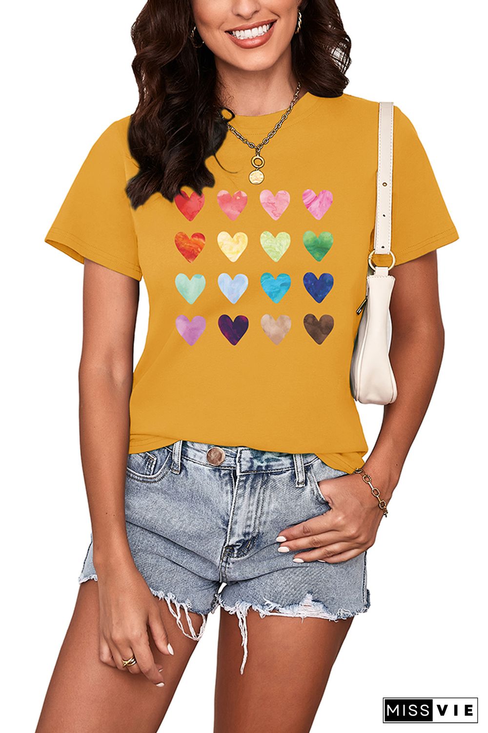 Watercolor Heart Tee, Heart Graphic Shirt Wholesale