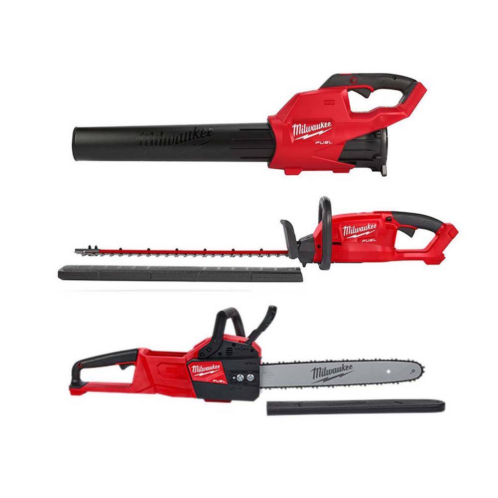 MW M18 FUEL 18V Cordless Lithium Ion BlowerChainsawHedge Trimmer Combo Kit (3-Tool) 2724-20-2726-20-2727-20