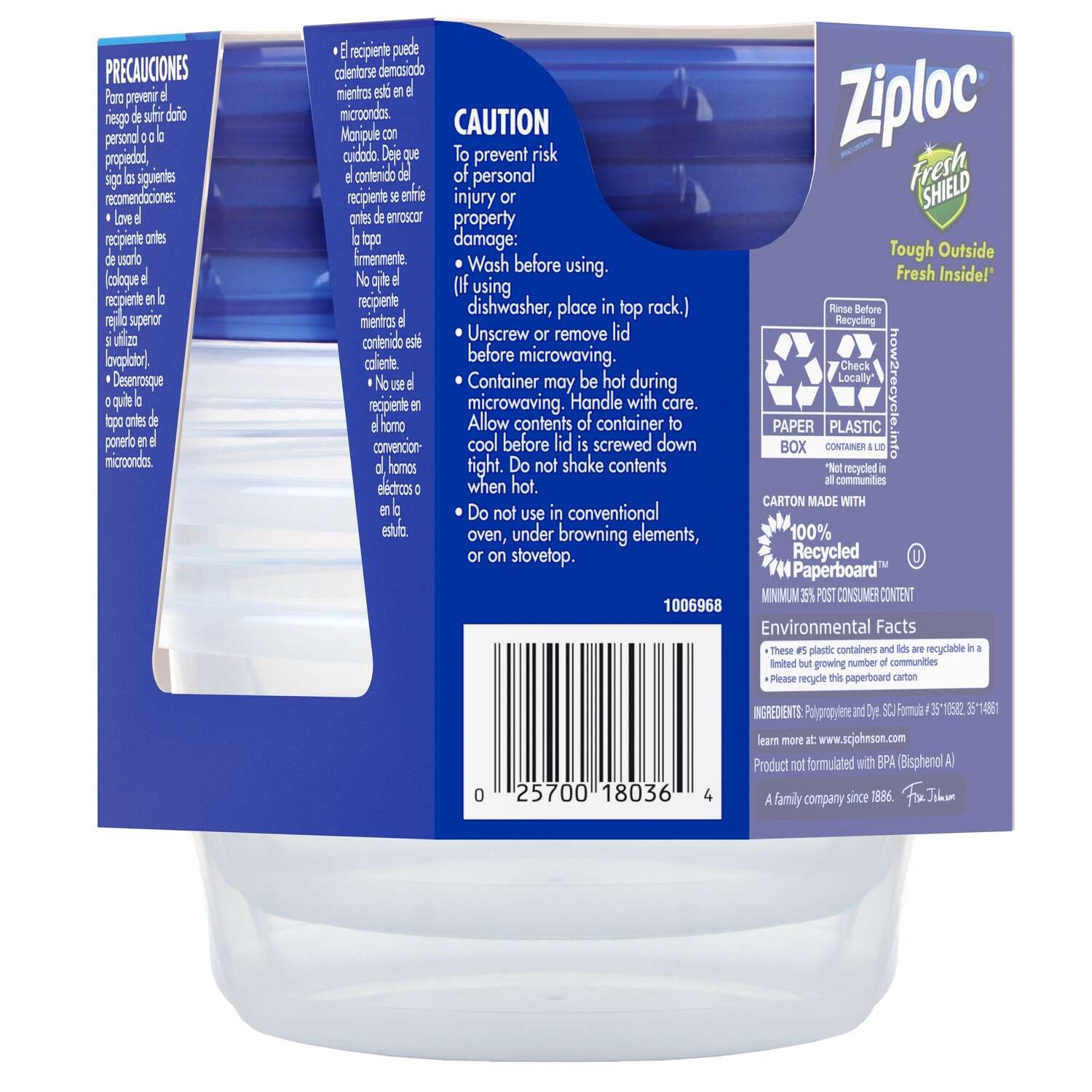 Ziploc Twist N Loc 16 oz Clear Food Storage Container 3 pk