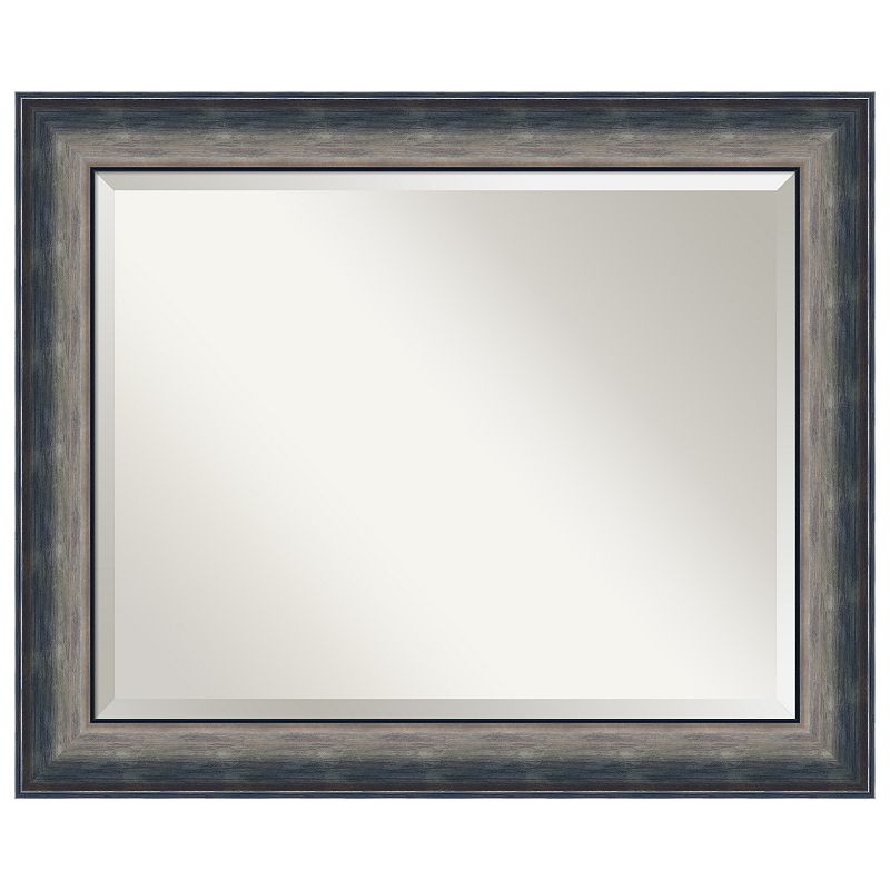 Quicksilver Scoop Beveled Wood Bathroom Wall Mirror