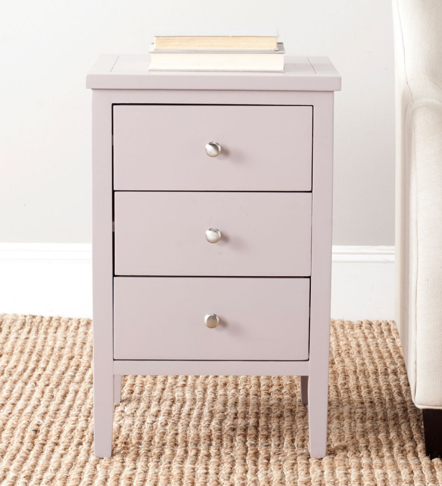 Osof End Table With Storage Drawers Gray Mauve   Transitional   Side Tables And End Tables   by Virgil Stanis Design  Houzz