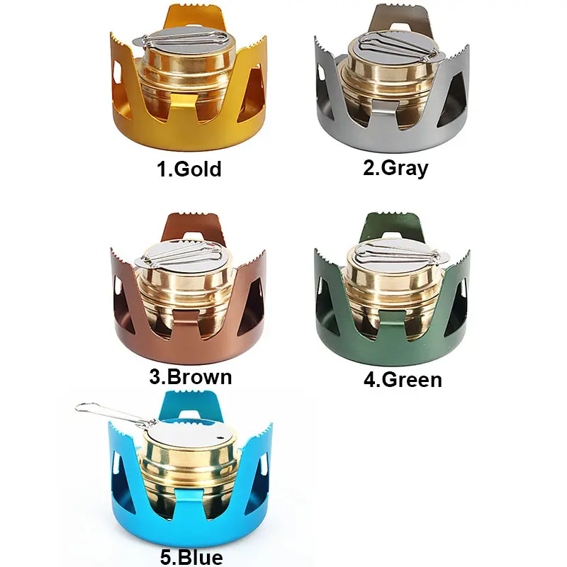 Portable Alcohol Stove Aluminium oy Brass Mini Burner for Outdoor Camping  Hiking  Backpacking Picnic