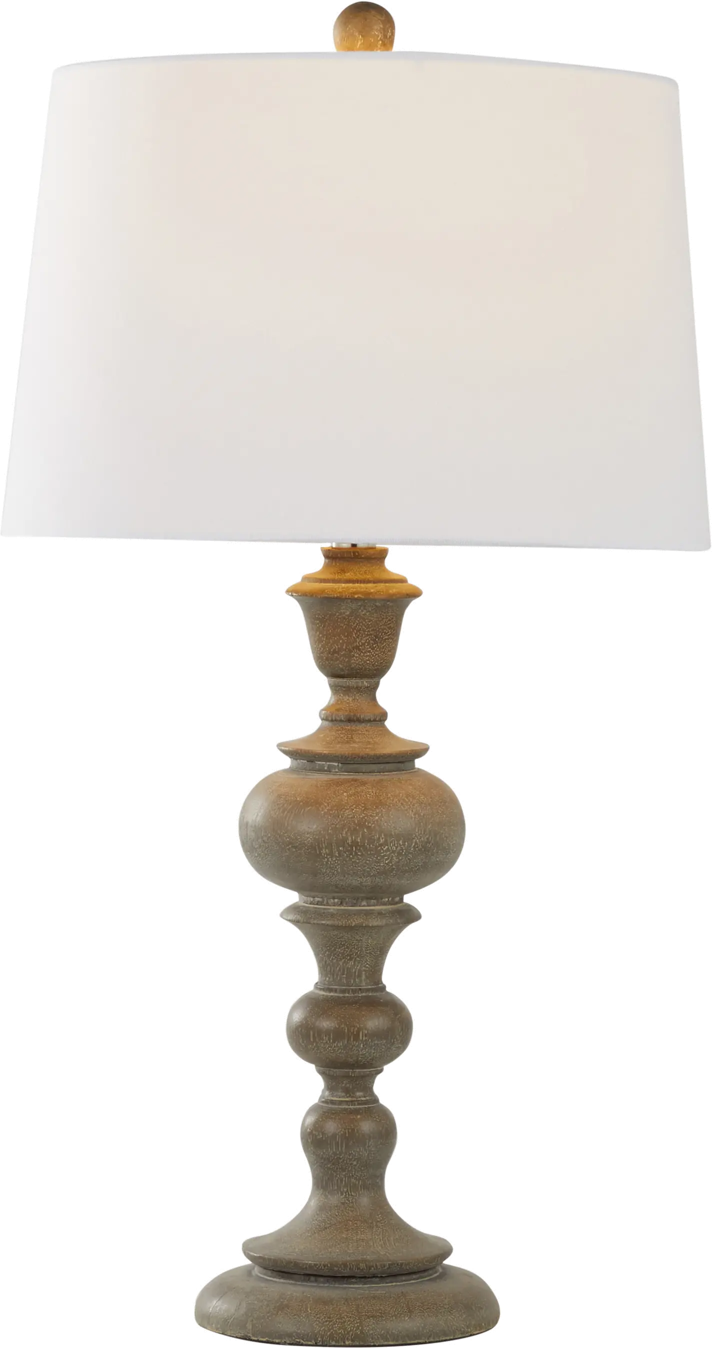 Morocco Faux Brown Wood Table Lamps， Set of 2