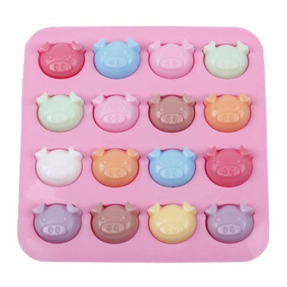 1 Pc 16 Little Pigs Mold Silicone Mold Cake Decorating Tools For Cake Chocolate Candy(17x17x1.8cm)