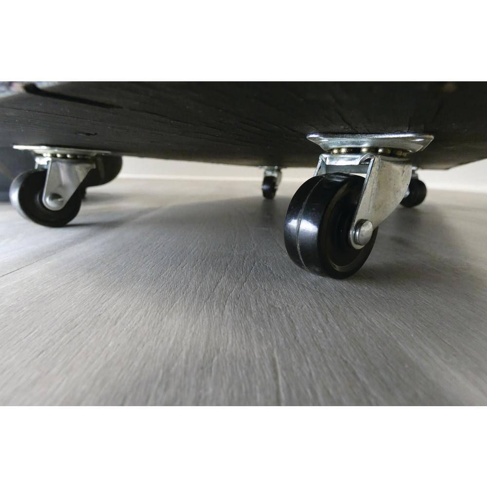 Everbilt 1-12 in. Black Soft Rubber and Steel Swivel Plate Caster with 40 lb. Load Rating 49489