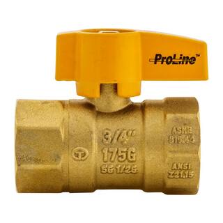 ProLine Series 34 in. Brass FPT 2-Piece Gas Valve 110-224HN