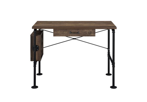 ACME Endang Writing Desk  Weathered Oak   Black Fi...