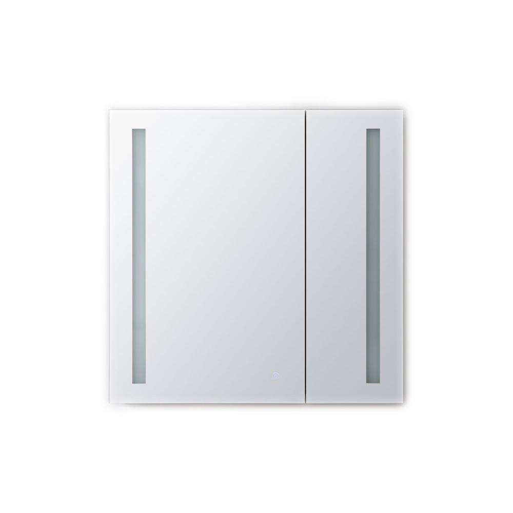 Aquadom Royale Basic 30 in. W x 30 in. H Recessed or Surface Mount Medicine Cabinet with Bi-View Door LED Lighting with Dimmer RB-3030