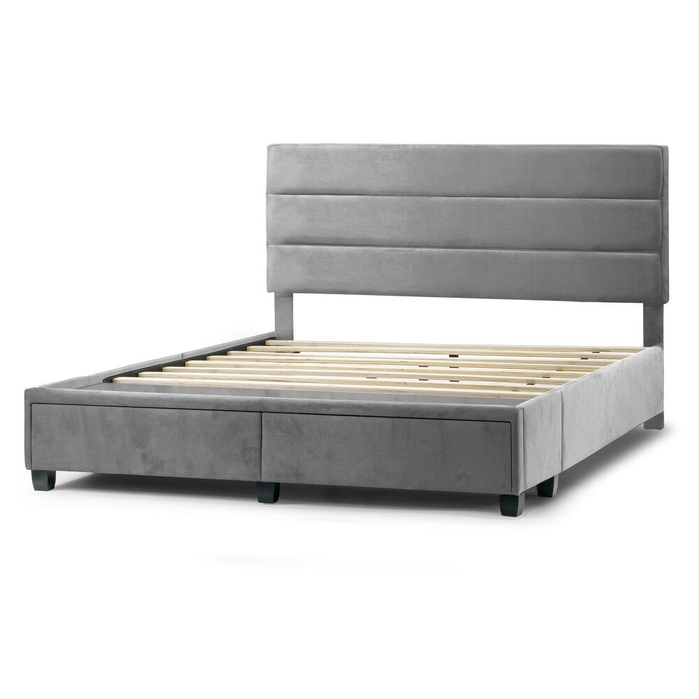 Arnia Silver Grey Bed Captain's Bed with Two Drawers