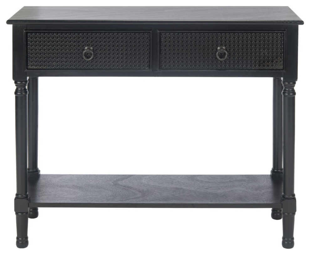 Antonio 2 Drawer Console Table Black   Tropical   Console Tables   by AED Luxury Home Decor  Houzz