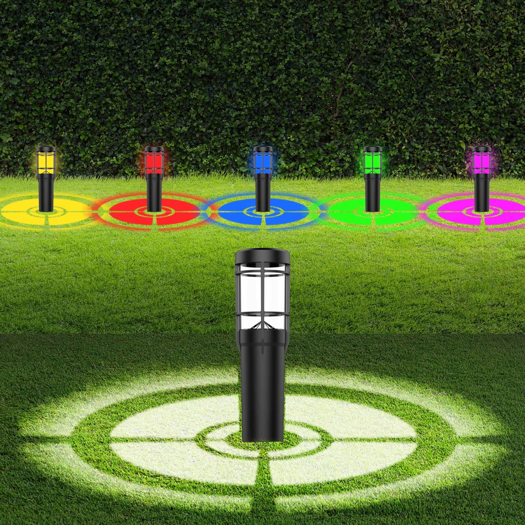 Super Bright Solar Lights Outdoor Waterproof - 6 Pack Dusk to Dawn Solar Powered Garden Lights LED Landscape Lighting Decor for Walkway Pathway Patio Yard