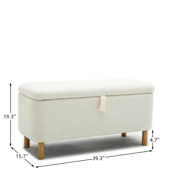 Basics Upholstered Storage Ottoman and Entryway Be...