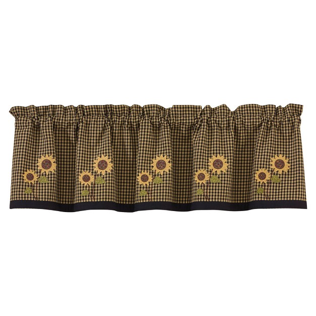 Park Designs Sunflower Check Lined Valance