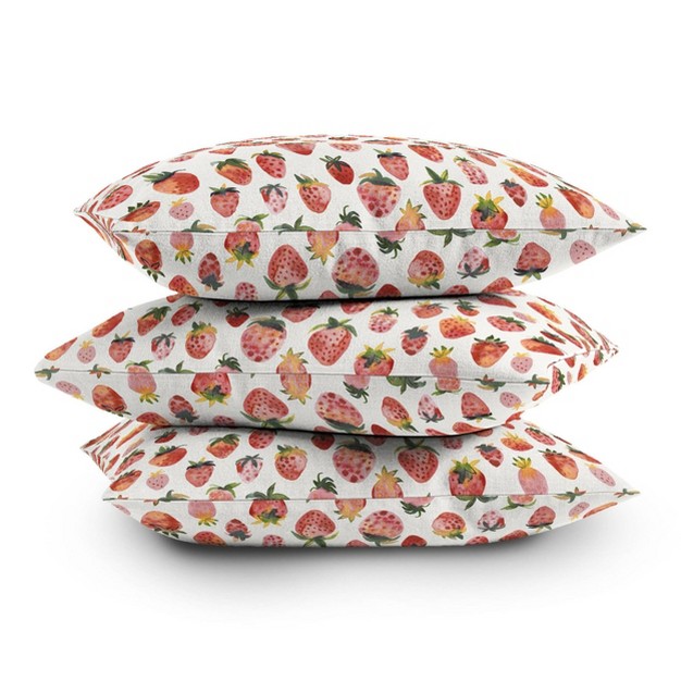 Ninola Design Strawberries Countryside Summer Outdoor Throw Pillow Red Deny Designs