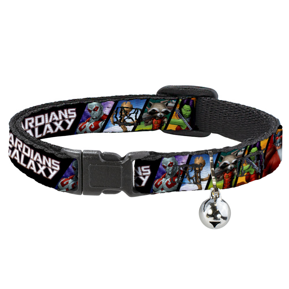 Marvel Comics Cat Collar， Breakaway Collar with Bell， Guardians of the Galaxy Character Pose Blocks， 8.5 to 12 Inches 0.5 Inch Wide